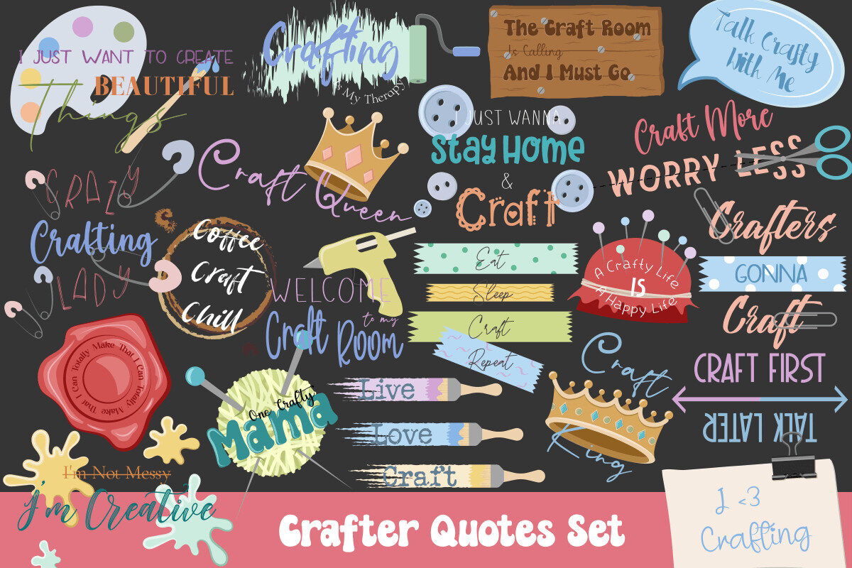 Crafter Quotes Set on Creative Fabrica